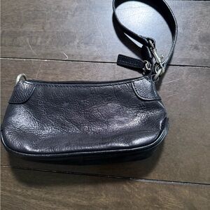 Women’s Wilsons Leather Black Belle Studio Small Bag / Clutch size 8” Wristlet